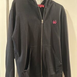 McQ Black Zip-Up Hoodie